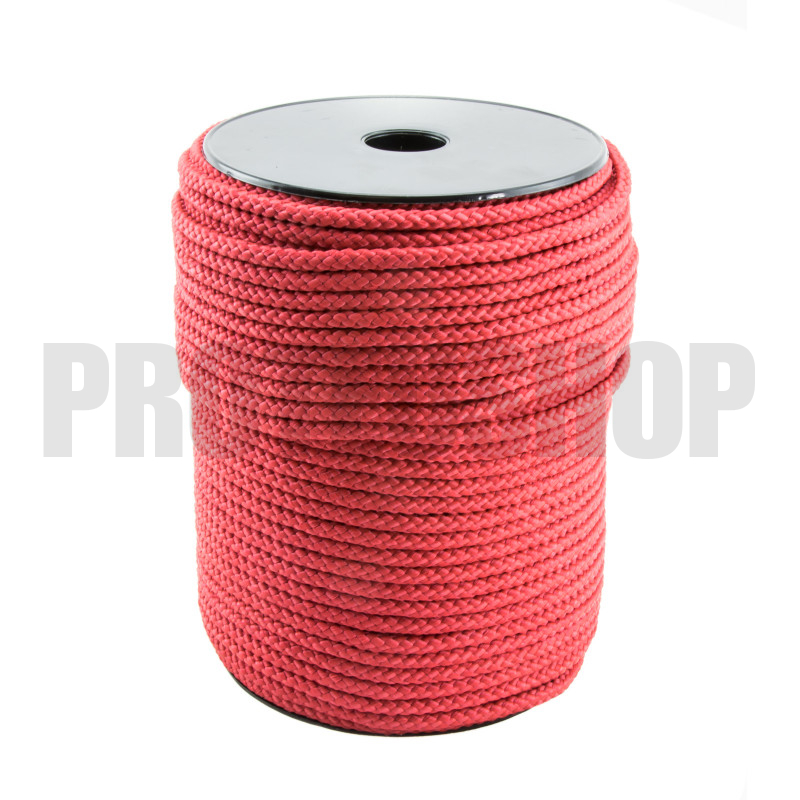 Polypropylene red rope 5 mm braided