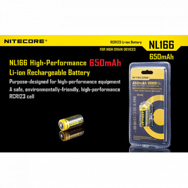 Battery NITECORE CR2 / RCR123A 650mAh echargeable