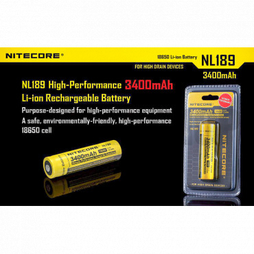 Batería NITECORE 18650 3400mAh recargable