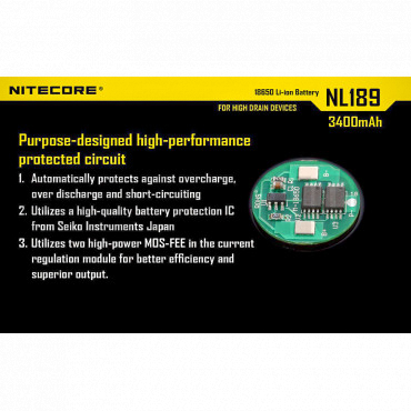 Batterie NITECORE 18650 3400mAh rechargeable