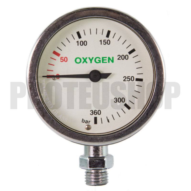 Sauerstoff-Druckmessgerät 360b 63mm weiß