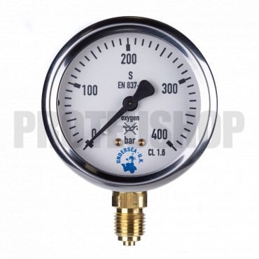 Manomètre 63mm Oxygène 0-400b