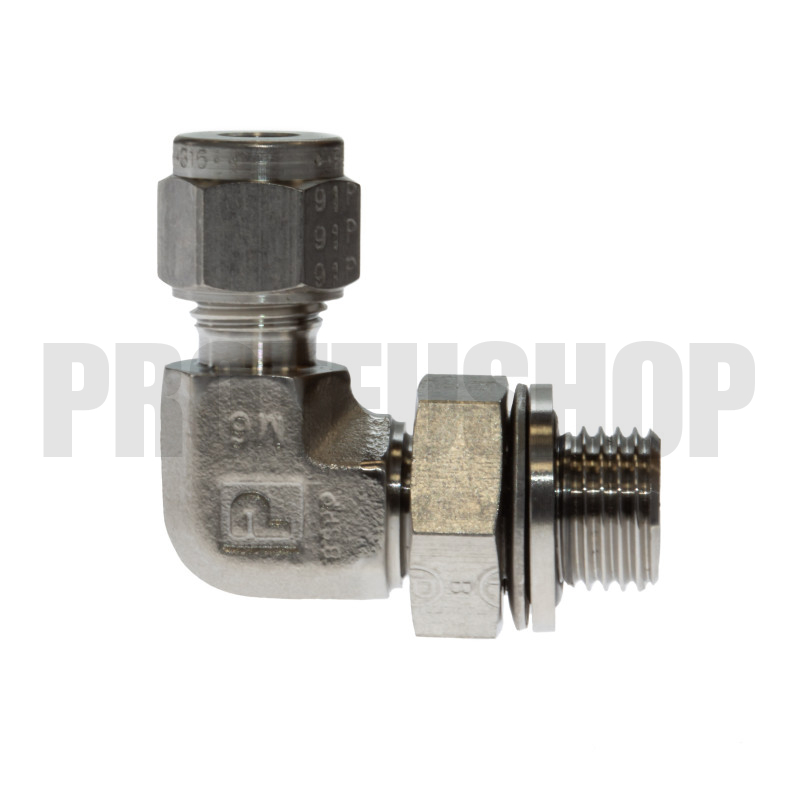 Pipe fitting elbow 6mm to G1/4 swivel
