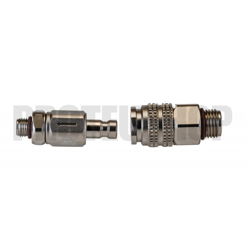 Quick disconnect 9/16" male to 3/8" male with check valve