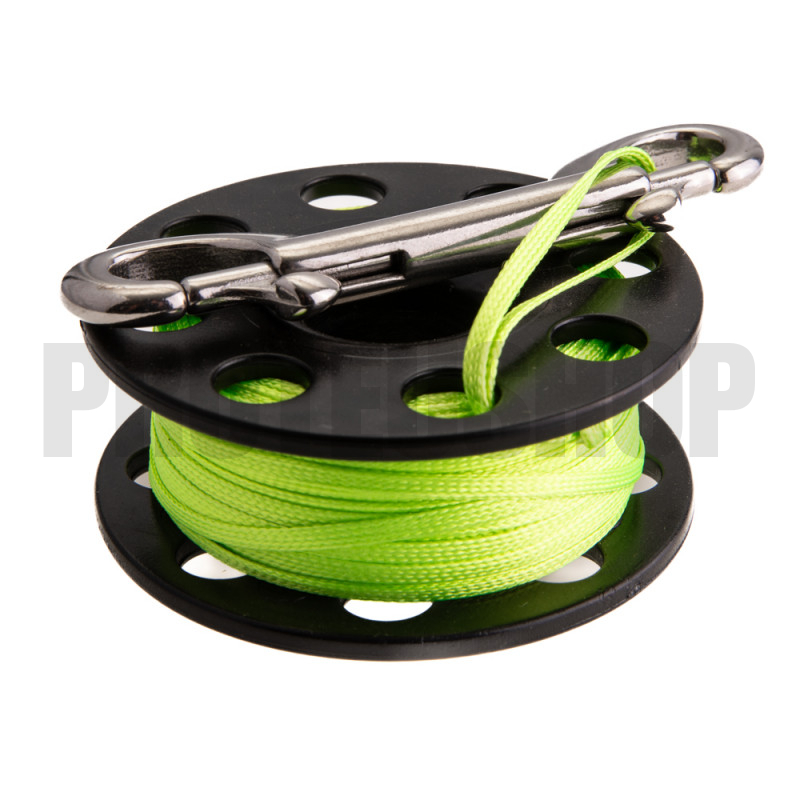 Finger spool Delrin / 25m Yellow Hi-Viz flat line