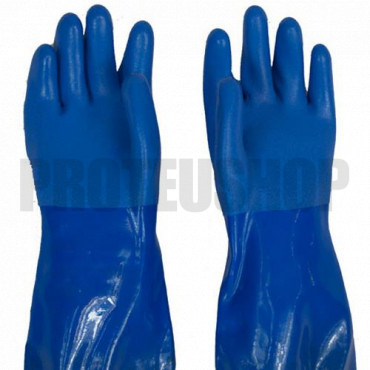 Blue PVC waterproof gloves