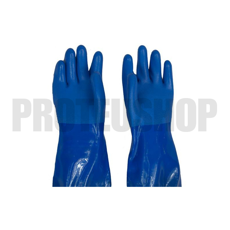 Guantes impermeables de PVC azul
