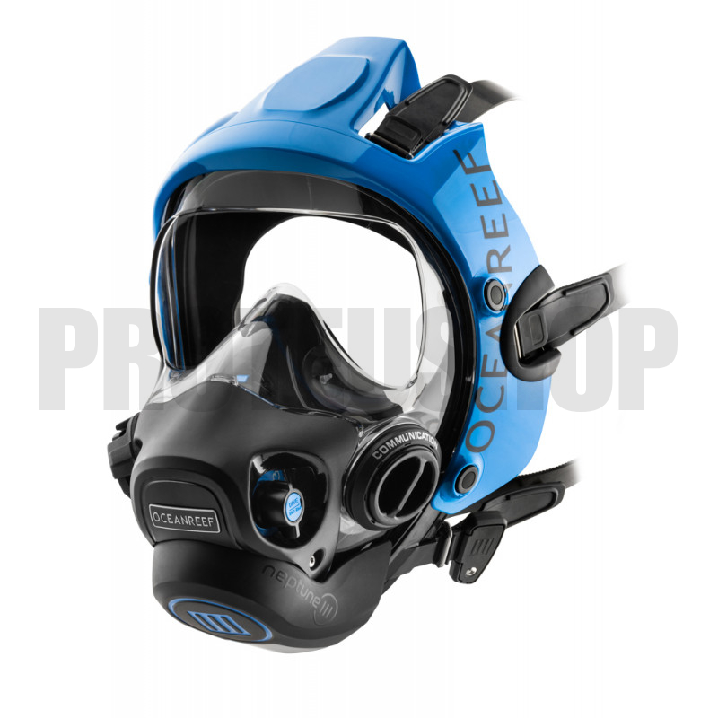 Masque OceanReef Neptune III Bleu + Kit de communication Mercury