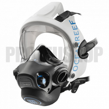 Masque OceanReef Neptune III Blanc + Kit de communication Mercury