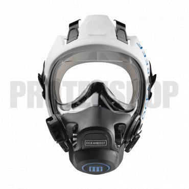 Masque OceanReef Neptune III Blanc + Kit de communication Mercury