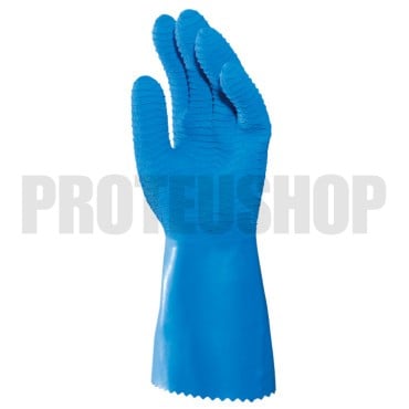 Blue textured dry gloves latex